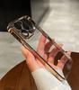 Luxury Plating Clear Silicone Phone Case For iPhone 15 14 13 12 11 Pro Max Lens Protection Case Back Cover