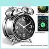 Modern Quartz Alarm Clock For Adults With Loud Night Light Design Dual Bell Design