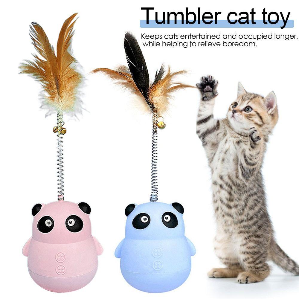 

Тренировочный стакан в форме панды, диспенсер для кошачьей еды, шарики для кошачьей еды, медленная кормушка, игрушка для лакомства для кошек