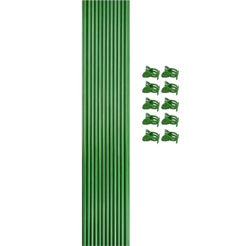 22Pcs Flexible Plant Support Bracket With 22 Green Clip Bendable Garden Stakes For Outdoor Plant Stem Healthy Growth