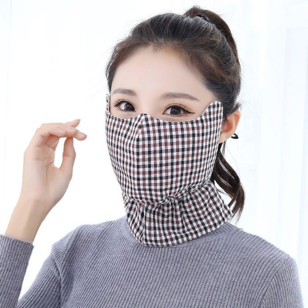

Cold-proof Riding Facial Protector Neck Protector Cycling Mask Durable Winter Face Mask Winter Coffee Plaid