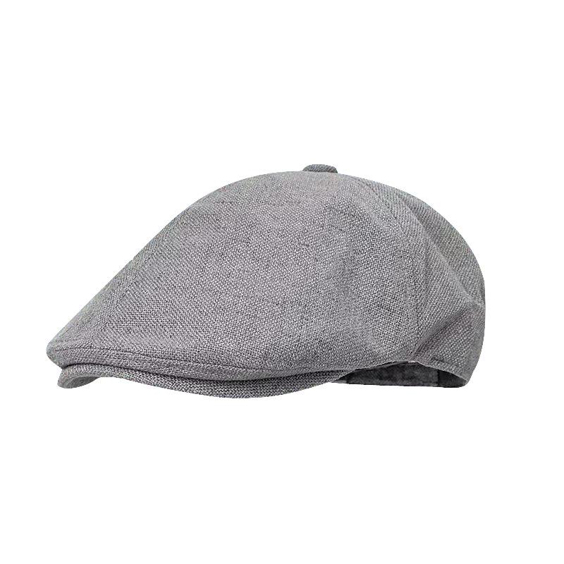

Unisex Japanese Retro Cotton-Linen Newsboy Cap - High-Quality Versatile Painter Duckbill Beret Adjustable Size сірий колір