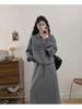 Autumn 2025 Plus Size Women's Patchwork Sweatshirt & High Waist Midi Skirt Set