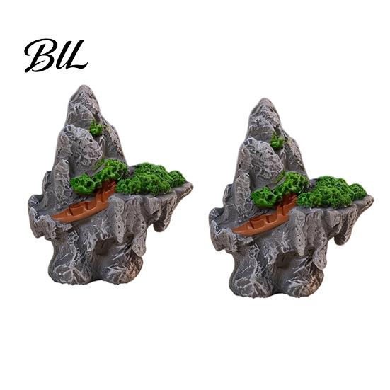 Mini Rock Arrangement for Landscaping 2 Pcs Miniature Stone Statue Resin Fake Models Diorama Delicate Art Piece Supplies Micro Train Landscape Railway