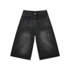 Jeans da Uomo Vintage Estivi Larghi Maschili a Gamba Larga Corti al Ginocchio Lavati Moda Denim Pantaloni
