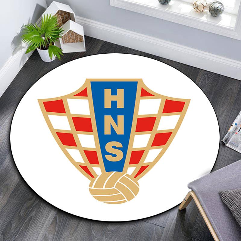 Croatia football   Round Rug, Non Slip Washable Circular Carpet For Living Room Bedroom Playroom, Sports Fan Decor, Holiday Birthday Gift 80cmx80cm