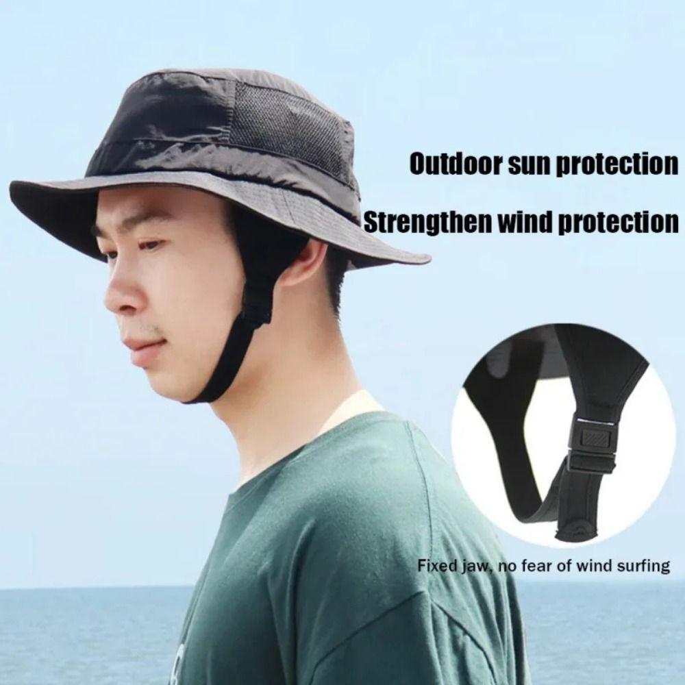 Breathable Sunscreen Fisherman Hat Mesh Summer Bucket Hat Beach Surf Cap  Camping