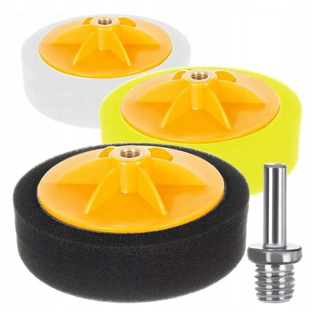 Zestaw 3 X Futro + 3 X Gąbki Gąbek Pady Polerskie 150 Mm Na Rzep Wkrętarkę