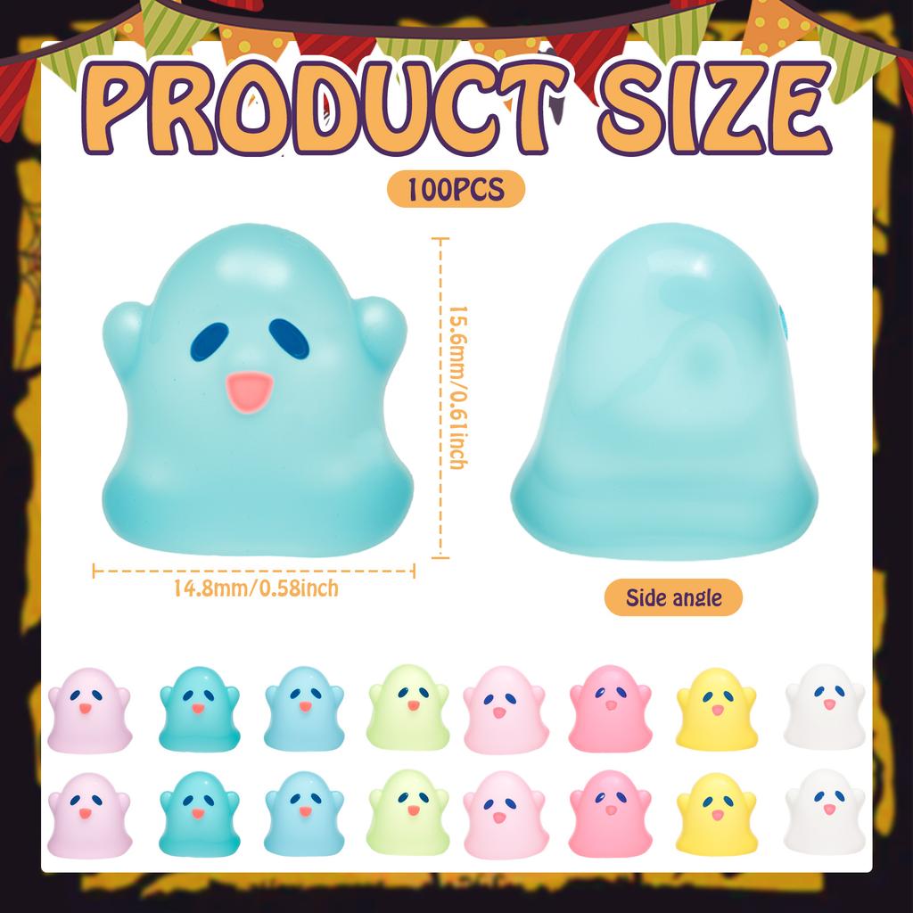 50/100Pcs Luminous Mini Resin Ghost Figurine Glow in The Dinosaur Fish Tank Decor DIY Garden Halloween Christmas Ornaments