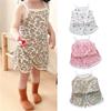 Girls Summer Clothes Sets New Baby Sleeveless Tops Shorts 2 Pieces Suit Girls Square Collar Clothing Set Kids Cotton Clothes