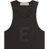 Fear of God Essentials Waffle Knit Solid Color Tank Top Women Tops Off-Black FOG-SS23-238