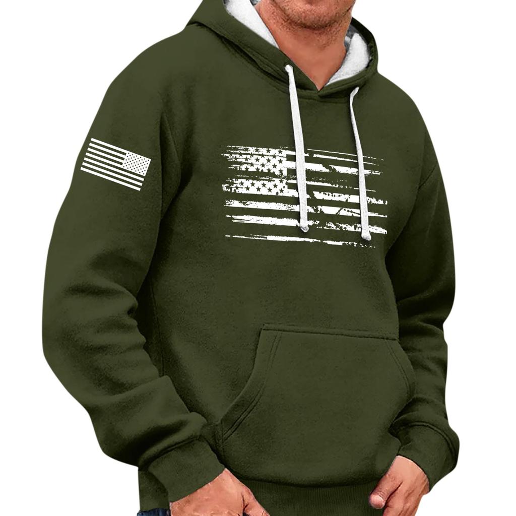 Halloween Men's Vintage Long Sleeve Hoodie Printed Hooded Sweatshirt Top