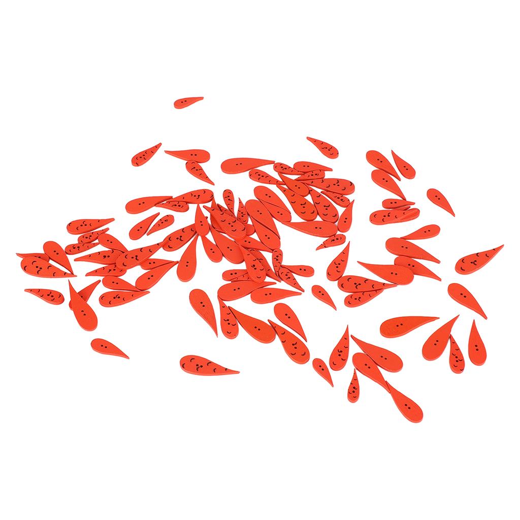 100pcs Orange Carrot Button 4 Sizes DIY Cute Wood Buttons for Crafting Sewing Christmas with 2