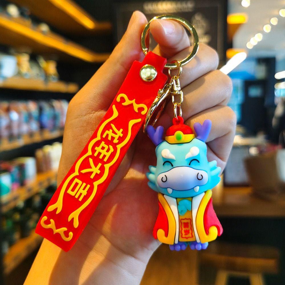 2024 Dragon Year Keychain Happy New Year Chinese Dragon Keyring Backpack Pendant