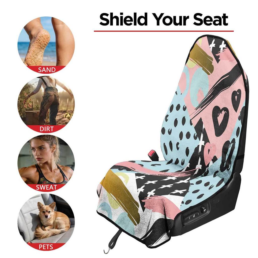 Universal Car Seat Towel Cover - Front Seat Protector for Gym & Workout, All-Season, Fits Most Vehicles