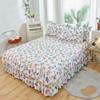 יחידה אחת מידה גדולה סגנון פרחים שבורים כיסוי מיטה תחרה גרסה קוריאנית של חצאית המיטה יחיד ומכופל (ללא ציפית)
