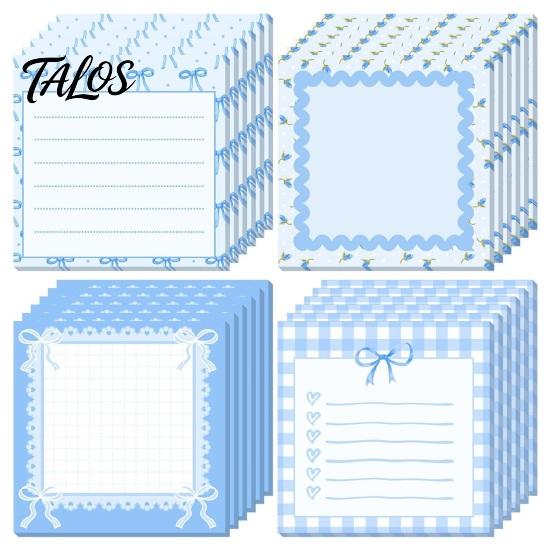 Decorative Memo Pads for Gifts Bow Pads, Cute Strong Adhesive Page Markers, Colorful Gel Pen Compatible Notes Self-Stick Students Office, Reminder