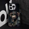 Monkey Gorilla Art Design Phone Case For iPhone 17,16,15,14,13,12,11,Pro,Max,Plus,E,Air,Mini Black Tpu Cover