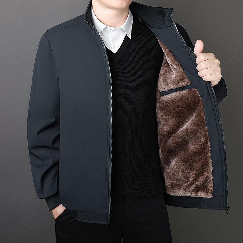 2025 Men's High-End Executive Cotton-Padded Jacket: Warm, Thickened Outerwear for Middle-Aged and Elderly