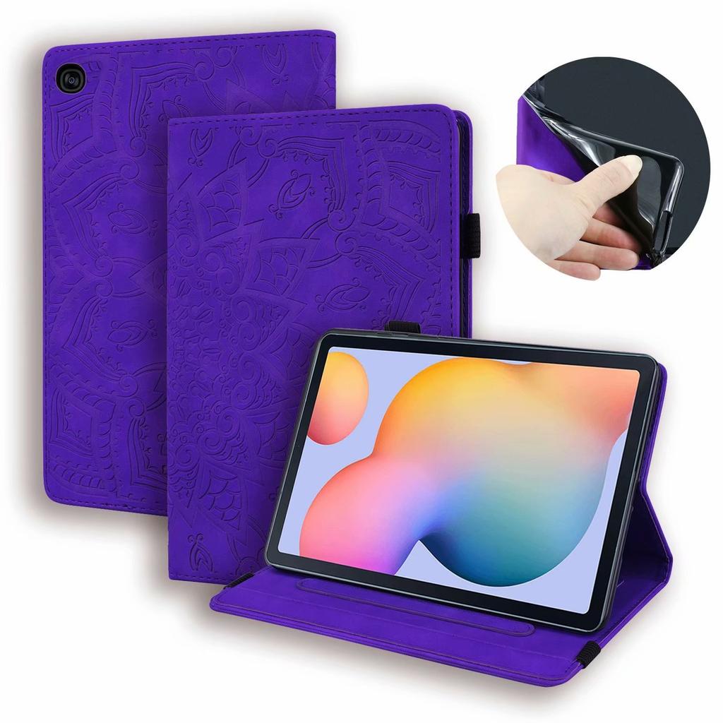 Suitable for Samsung Tab S6 Lite Tablet Leather Case, Retro Matte Pattern Card Holder, Anti-drop Protective Case