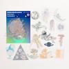 45 Sheets Gold Foil Laser Sticker Pack Sparkling Holographic Effect Self-Adhesive For Journal Scrapbook DIY Craft Decoration