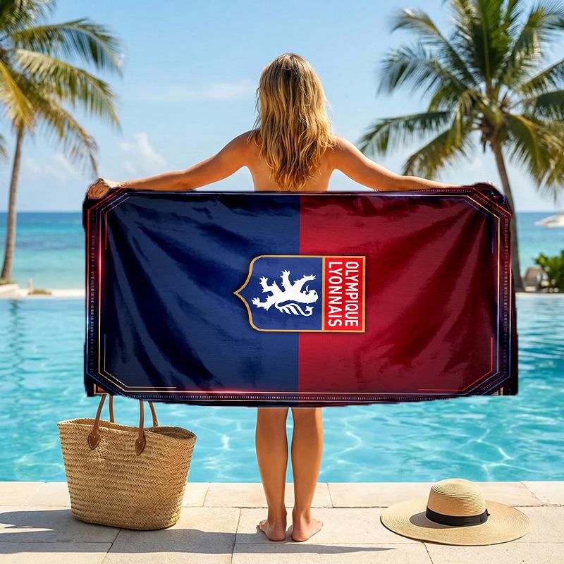 Asciugamano da Spiaggia Lyon FC ad Asciugatura Rapida in Microfibra Assorbente Portatile da Viaggio per Nuoto