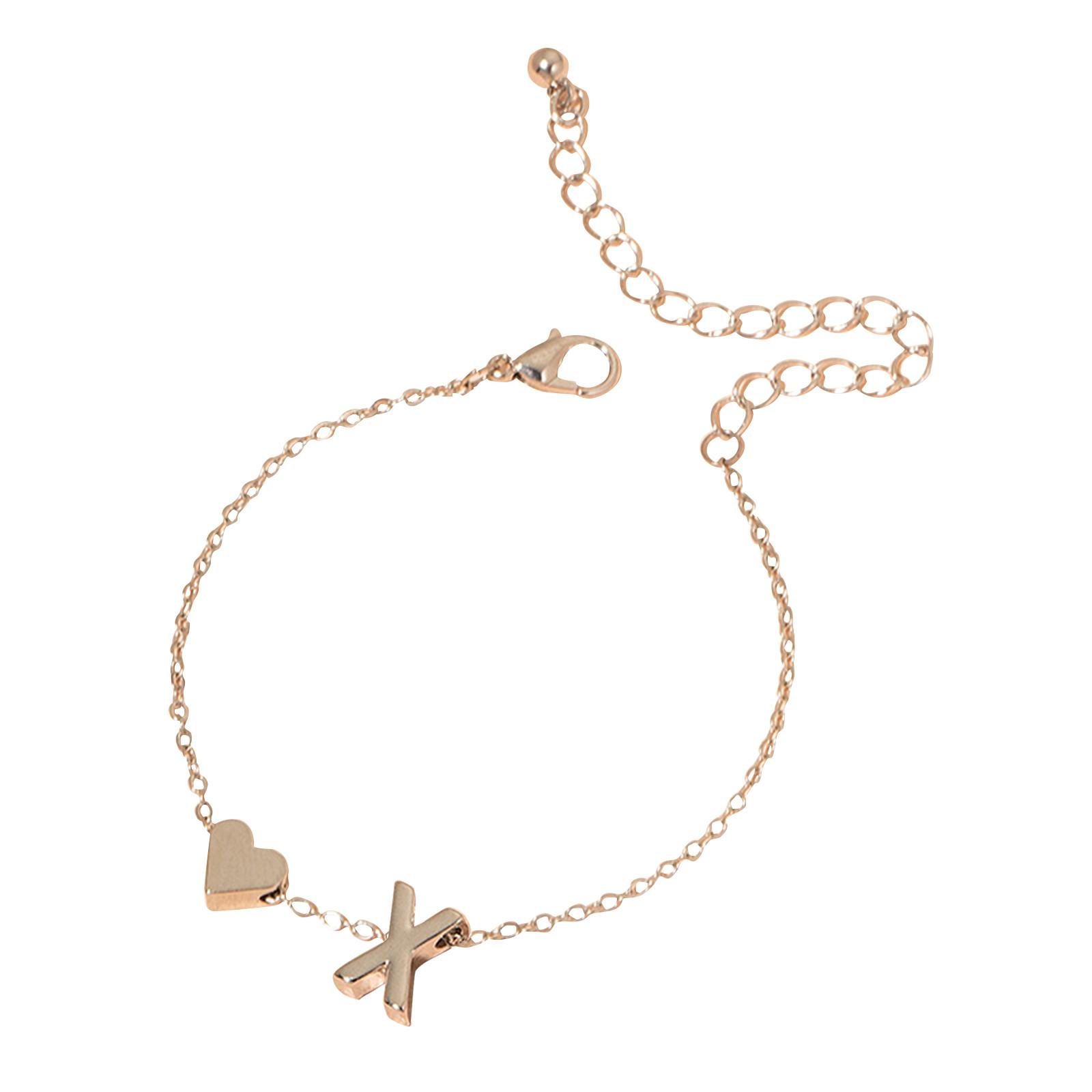 

Браслет у формі серця з ініціалами Браслет у формі серця з літерою Персоналізований браслет з монограмою 1 шт One Size