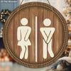 Wooden Bathroom Sign Plate Ornament Toilet Decorative Plate  Group Living Area