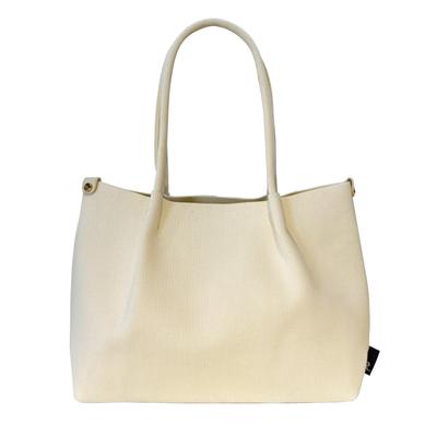 1153 Small Washable Knit Material Tote Bag LT Deli [Rootote] Ruful-A (04 Ivory)