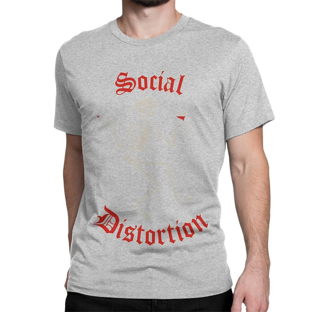 Herren Damen T-Shirt Punk Rock Band 90er Verrücktes Baumwoll T-Shirt Kurzarm Social Distortion T-Shirt Rundhals Kleidung Sommer