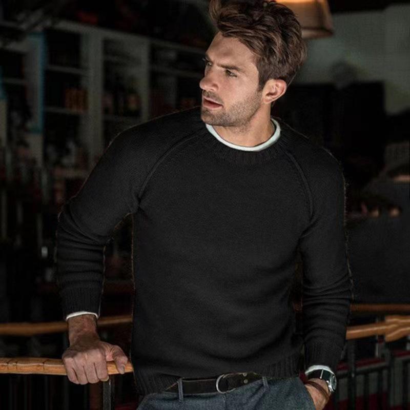 2024 Men's Autumn/Winter Casual Solid Knit Sweater