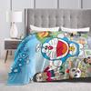 Cartoon D-Doraemon  Warm Soft Blanket  Camping Plush Throw Blanket Novelty Bedroom Flannel Bedspread Sofa Bed Cover