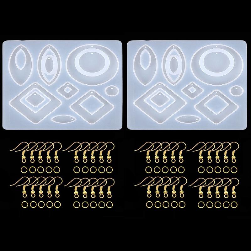 

WTEMPO Силиконовый набор форм для литья креативных серег, DIY формы для изготовления ювелирных изделий и поделок, идеально подходит для создания серег, ожерелий, подвесок, брелоков 42pcs белый