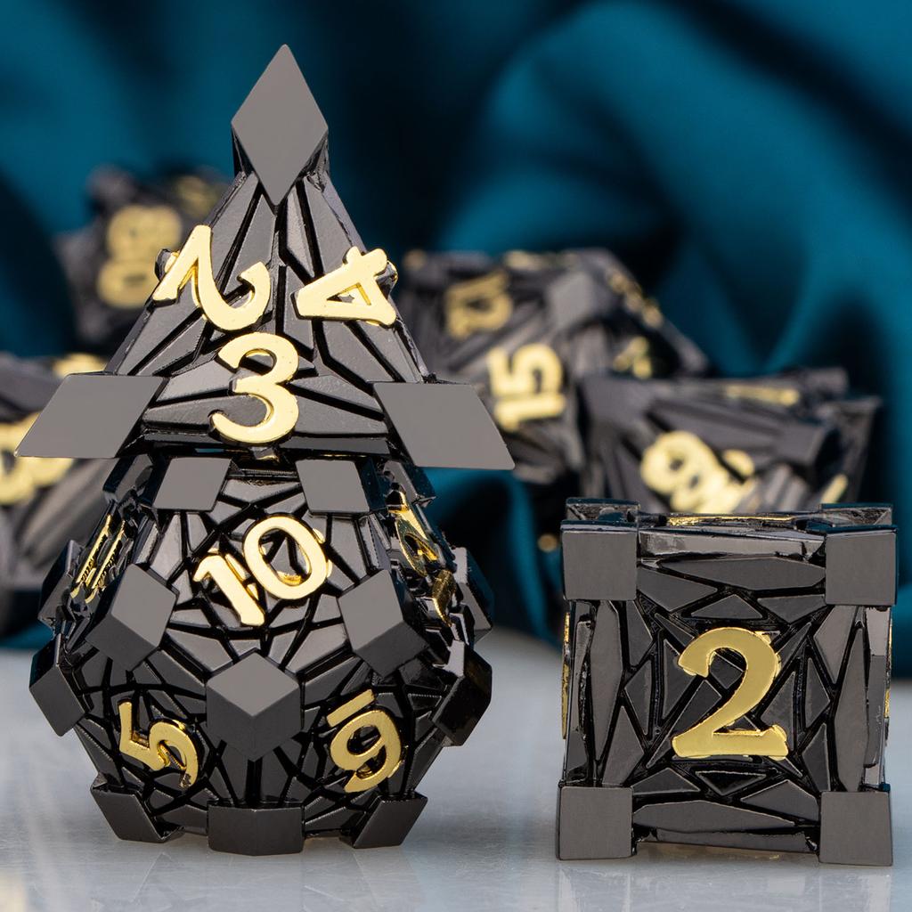Dnd Metal Dice Set Dungeon And Dragon Rpg Dice Polyhedral D&D Dice For Rpg D+D Rolling Game Dice D And D Dice D20 D12 D10 D8 D6