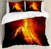 Volcano King Queen Duvet Cover Volcanic Eruption Bedding Set Fire Mountain Comforter Cover Natural Scenery Polyester Quilt Cover