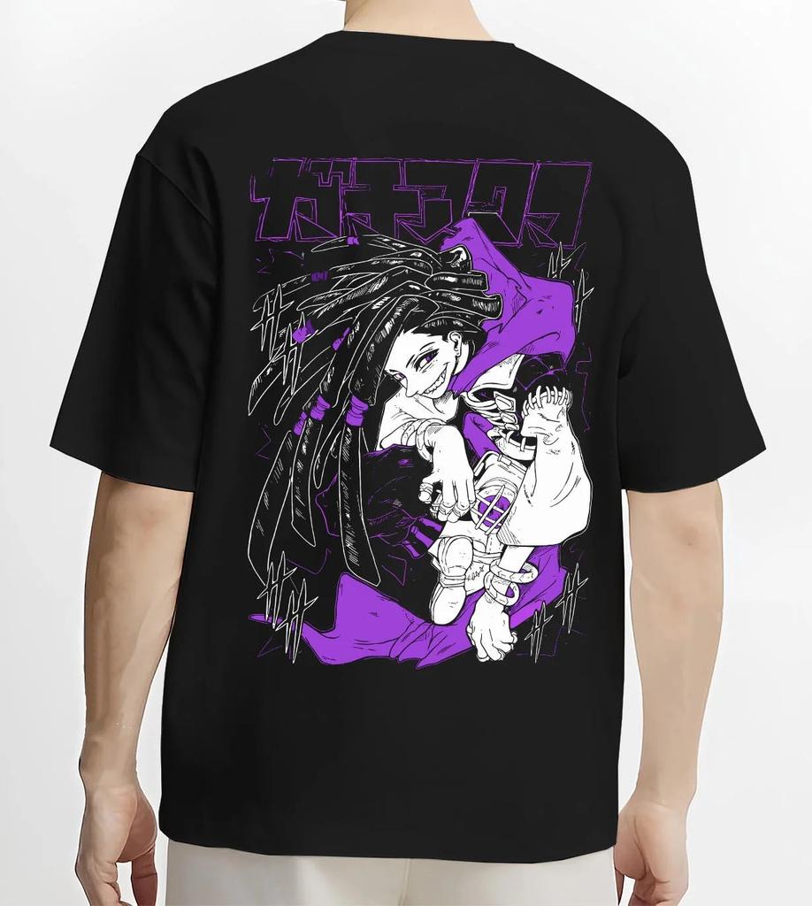 Men's T-shirt Gachiakuta Back Print Cotton Men Oversized Hip Hop Anime Short Sleeve Streetwear Male Clothing High Quality Short Sleeves