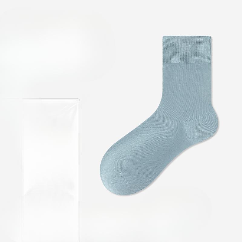 Men's Spring and Autumn Business Pure Color Cotton Deodorant Sweat Absorption Breathable Boneless Tube Socks
