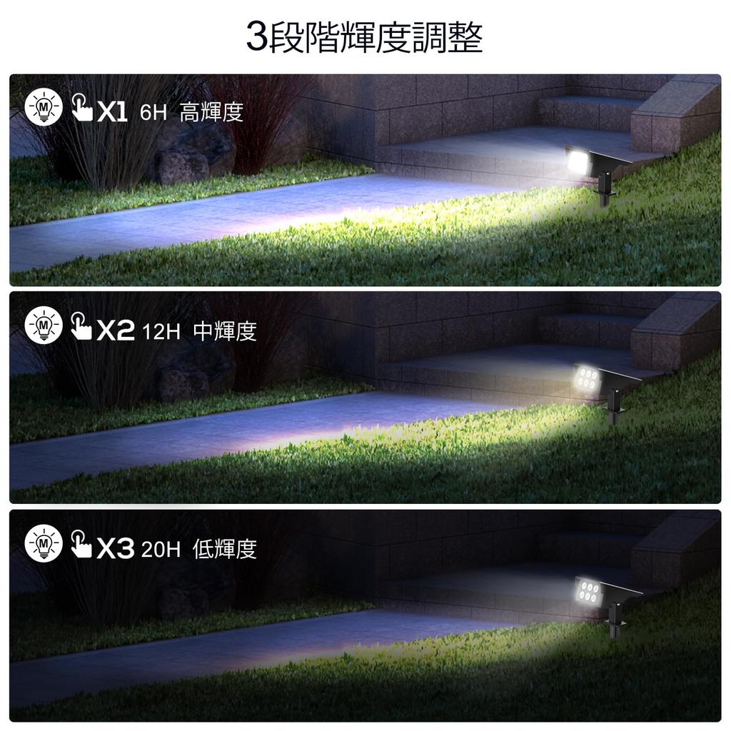 MEIKEE Solar Garden Outdoor Waterproof Garden Bright 6500K Daylight White IP65 Light Brightness 3 Lighting Automatic Garden Gardening Light for