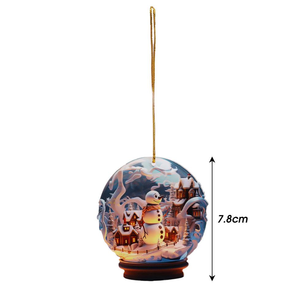 1/5Pcs Acrylic Christmas Hanging Ornament Snowman 2D Xmas Tree Exquisite Ball Pendants For New Year Home Decoration Supply Gifts