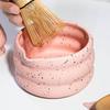 Smooth Matcha Whisk Stand Sand Dot Green Tea Maker Cup Matcha Bowl Set  for Tea Set Accessories