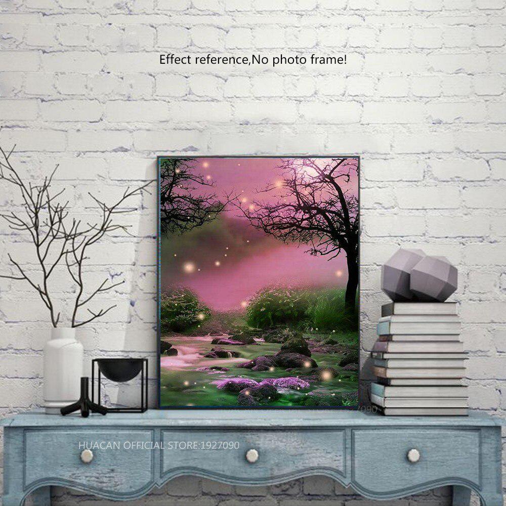5D DIY Cross Stitch Diamond Painting Tree Full Display Landscape Full Round