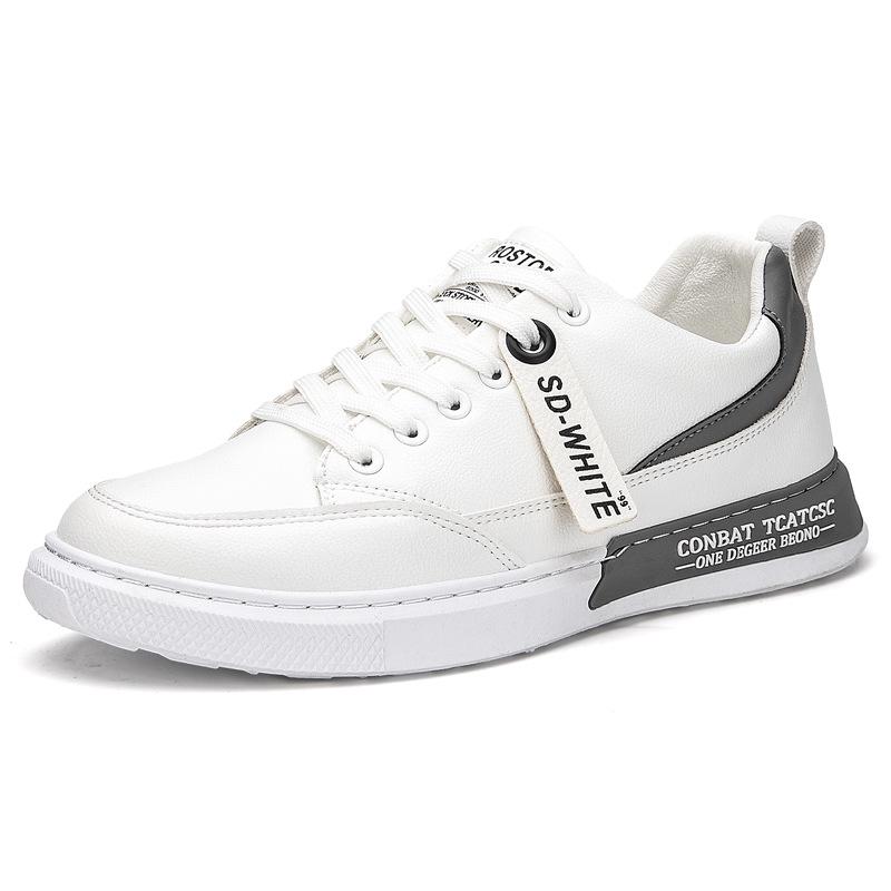 Низкие белые туфли мужские роскошные кроссовки корейские дышащие спортивные мужские туфли — фото 6