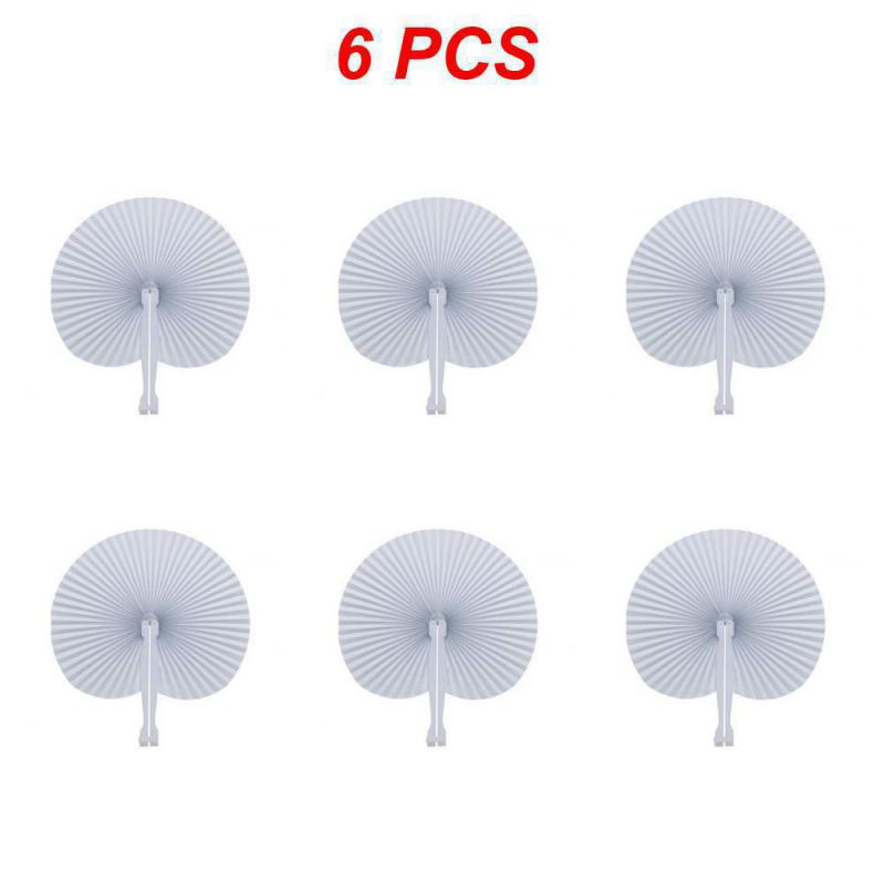 30/20/12PCS White Folding Paper Fan Anniversary Holiday Birthday Weddings Party Decor Guest Gift Souvenirs Home Decor Crafts Fan