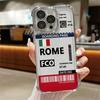 Hot Air Rome Label Case for Apple iPhone 17 Air 16 15 14 Plus 13 12 11 Pro Max 16e Clear Cover