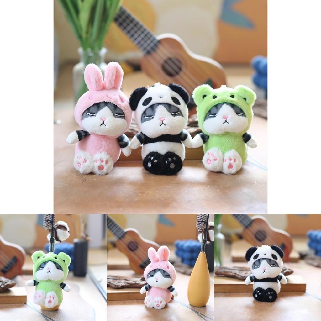 Cat Plush Keychain Cute And Fluffy Stuffed Kitty Bag Charm Soft Doll