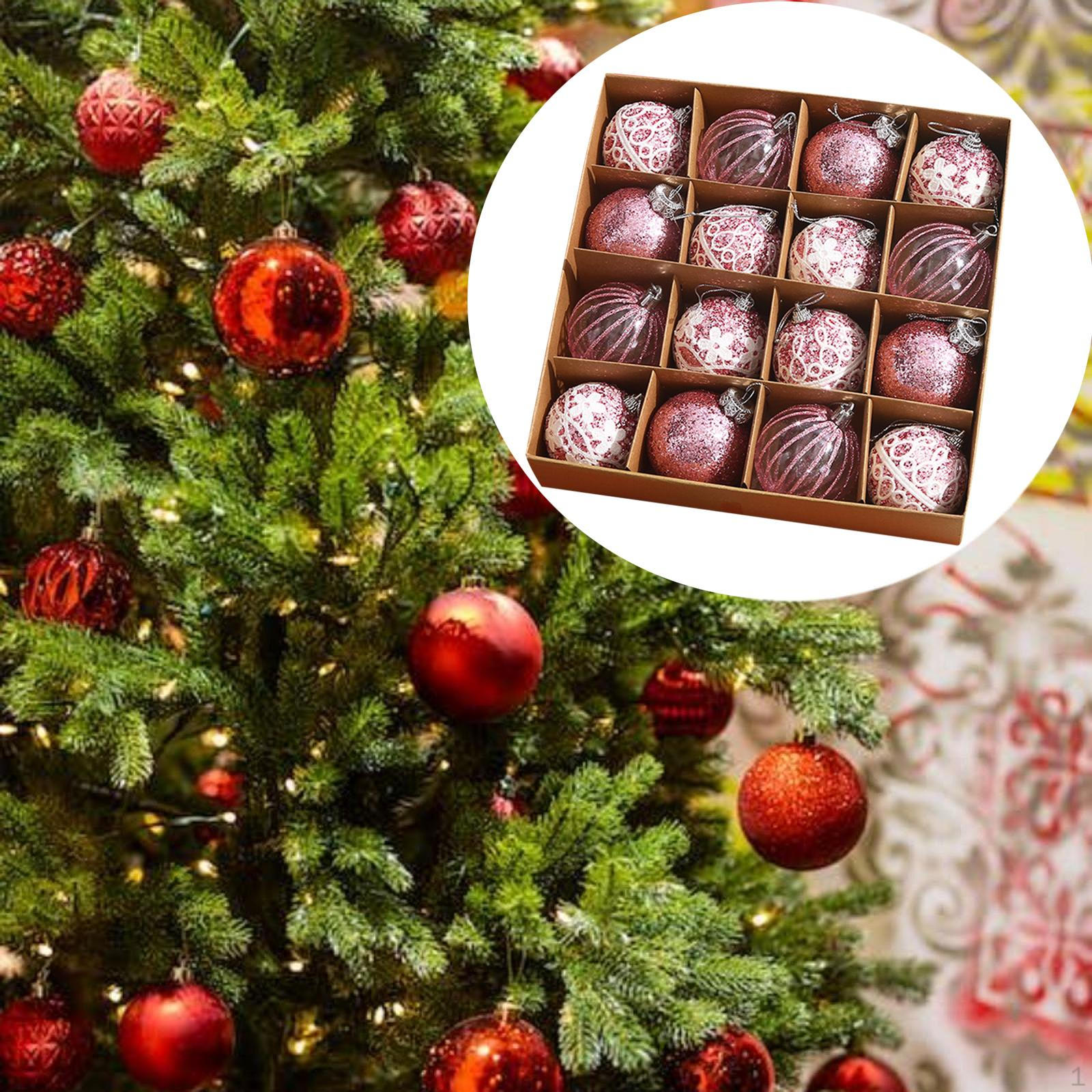 

16 предметів Різдвяна куля Прикраси Шарм Підвіски Декоративні висячі дрібнички Дерево рожевий