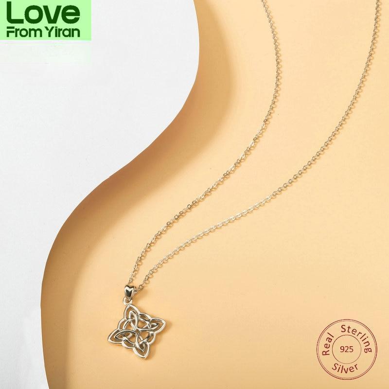 Eudora 925 Sterling Silver Women Girl Pendant Necklace Irish Infinite Love Necklace Sliver Fine Jewelry For Women Best Gift D200