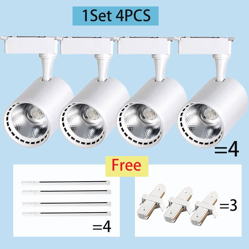 Set Led Track Light Fixture COB Track Lighting Wall Lamp Rail 220V Spot Lights Led track rail Spotlight Clothing Store Shop Home
