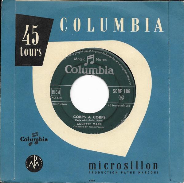 

7inch Record COLETTE MARS Corps Corps Je TAime Comme a SCRF186 Columbia 1956 France Pop Used