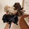 Jaw Clip Style Rose Hair Clip Rose Flower Bow Flower Hair Clip Elegant Rose Banana Clip  For Women